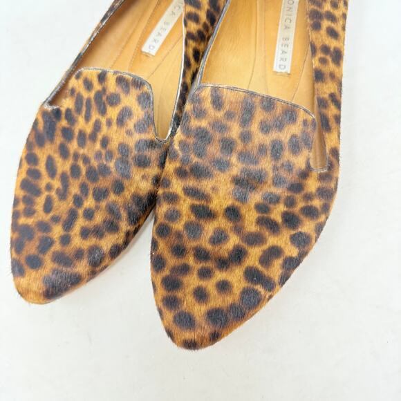 Veronica Beard Leopard Print Calf Hair Loafers Slip On Flats Size 41 - Picture 2 of 9